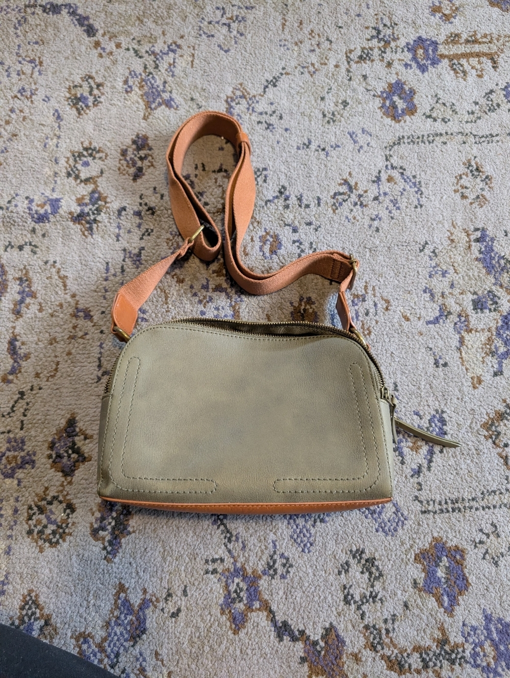 Universal Thread Faux Leather Camera Bag In Green And Brown